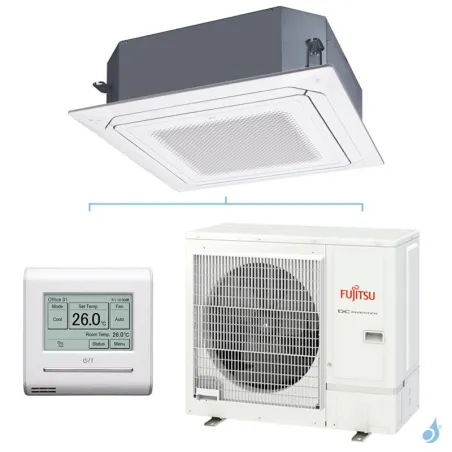 Climatiseur Fujitsu Cassette KRLB Blanc 9.5kW AUXG36KRLB + AOYG36KRTA 3Ph Performance Monosplit pour application commerciale