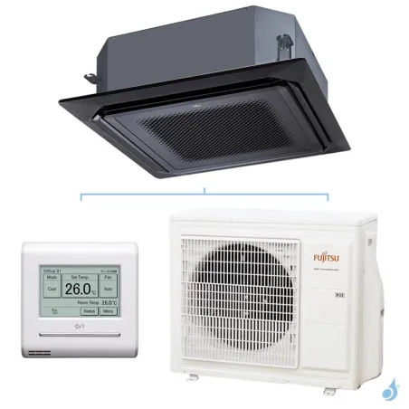 Climatiseur Fujitsu Cassette KRLB Noir 6.8kW AUXG24KRLB + AOYG24KBTB Performance Monosplit pour application commerciale