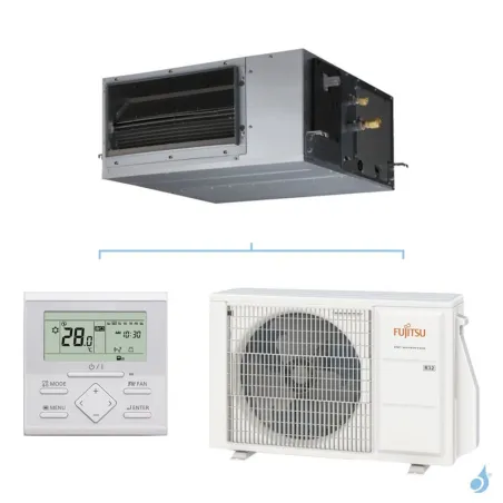 Climatiseur Fujitsu gainable KHTAP 3.5kW ARXG12KHTAP + AOYG12KBTB Monosplit pour application commerciale