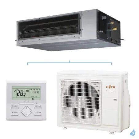 Climatiseur Fujitsu gainable KHTAP 6.8kW ARXG24KHTAP + AOYG24KBTB Monosplit pour application commerciale