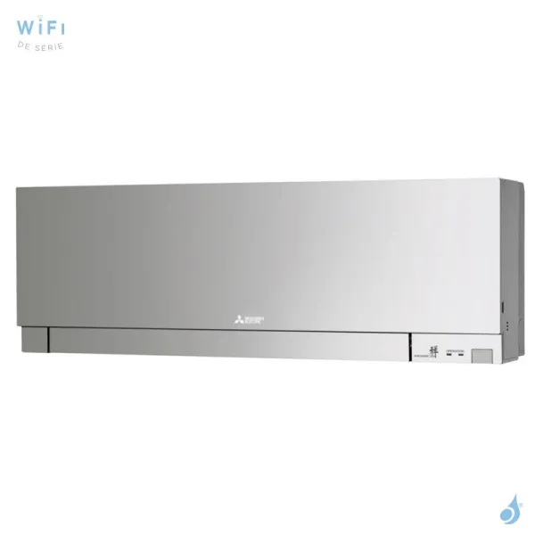 Climatiseur Mono Split MITSUBISHI MSZ-EF35VGKS + MUZ-EF35VG 3.5kW MSZ-EF Argent Mural Design WiFi PAC inverter silencieuse