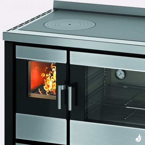 Cuisinière à bois CADEL Kook 90 avec Ventilation et Éclairage Puissance 7.5kW Sortie Fumée Postérieure ou Supérieure
