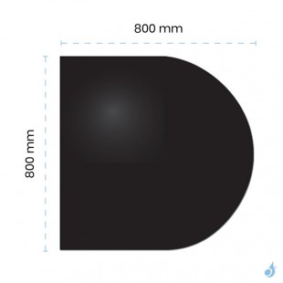 Plaque de sol Acier Noir face arrondie 800x800mm ou 1000x1000mm pour poêle à bois ou granulés