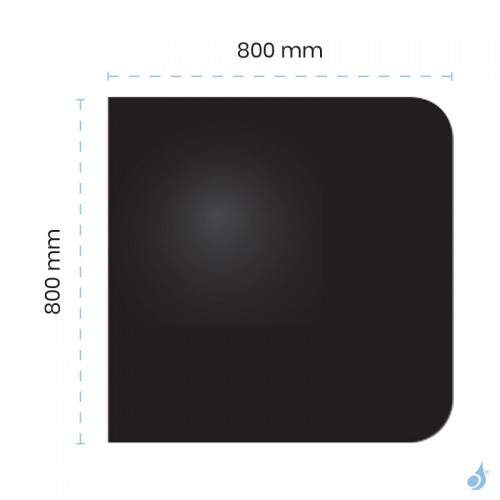 Plaque de sol Acier Noir carré 2 angles arrondis 800x800mm ou 1000x1000mm pour poêle à bois ou granulés