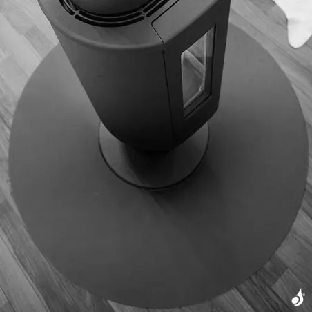 Plaque de sol Acier Noir ronde Ø980 mm pour poêle à bois ou granulés