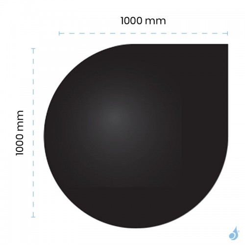 Plaque de sol Acier Noir Goutte d'eau 1000x1000 mm pour poêle à bois ou granulés