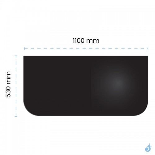 Plaque de sol Acier Noir rectangulaire 1100x530 mm pour poêle à bois ou granulés