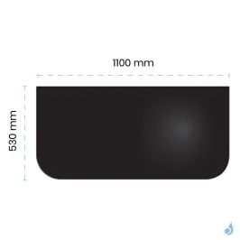 Plaque de sol Acier Noir rectangulaire 1100x530 mm pour poêle à bois ou granulés 2
