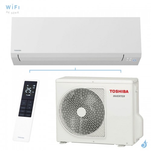 Climatiseur Toshiba Shorai Edge Blanc 6.1kW RAS-B22G3KVSG-E + RAS-22J2AVSG-E1 Mono split WiFi PAC Réversible Silencieuse