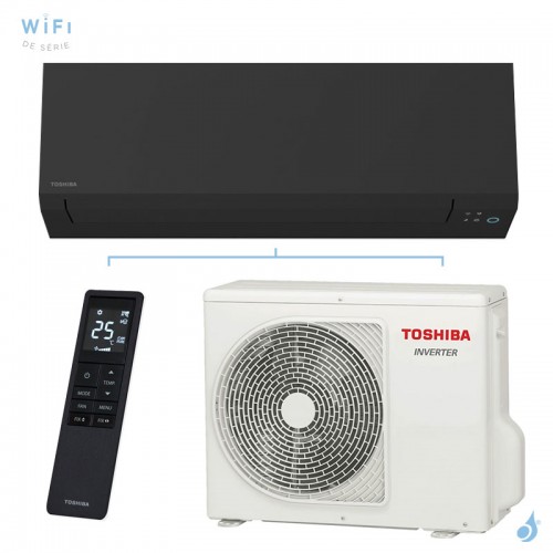 Climatiseur Toshiba Shorai Edge Noir 2.0kW RAS-B07G3KVSGB-E + RAS-07J2AVSG-E1 Mono split WiFi PAC Réversible Silencieuse