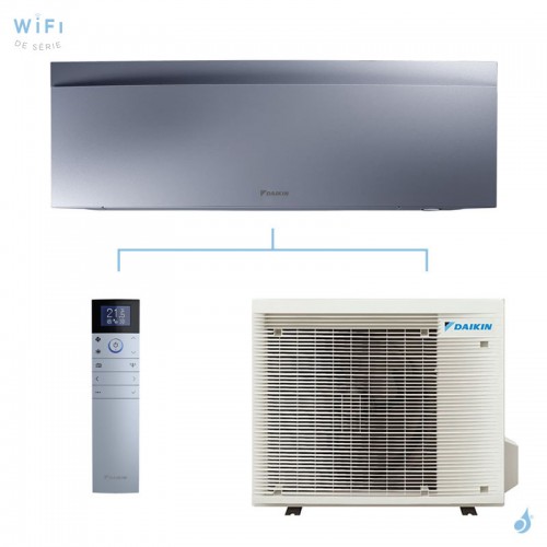 Climatisation mono split DAIKIN Emura 3 Argent 5.0kW FTXJ50AS + RXJ50A FTXJ-AS WiFi Pompe à chaleur Réversible et silencieuse