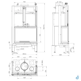 Cheminée à bois Palazzetti Ecomonoblocco MX 78 Angolo Puissance 13kW A 2