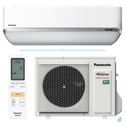 Climatiseur mono split PANASONIC 2.5kW CS-VZ9SKE + CU-VZ9SKE Heatcharge PAC air-air Réversible Silencieuse Spécial Chauffage