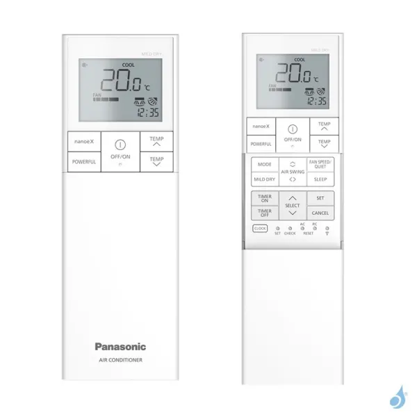 Climatiseur bi split PANASONIC Etherea Blanc CU-2Z41CBE 4.1kW tailles 16 + 16 WiFi de série CS-MZ16CKE + CS-MZ16CKE
