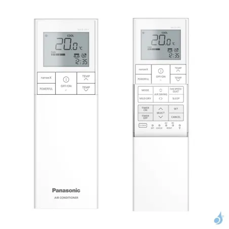 Climatiseur bi split PANASONIC Etherea Blanc CU-2Z50CBE 5.0kW tailles 16 + 35 WiFi de série CS-MZ16CKE + CS-Z35CKEW