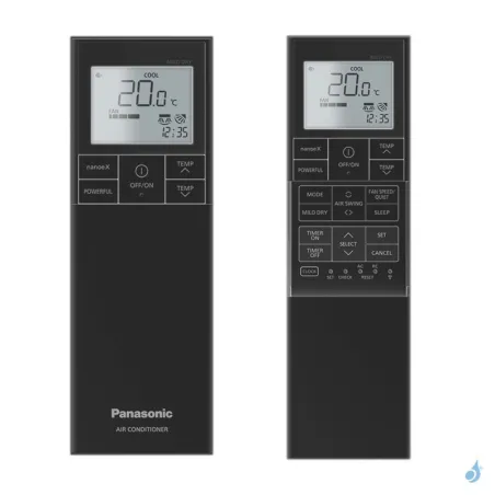 Climatiseur bi split PANASONIC Etherea Graphite CU-2Z35CBE 3.5kW tailles 20 + 20 WiFi de série CS-XZ20CKEW-H + CS-XZ20CKEW-H