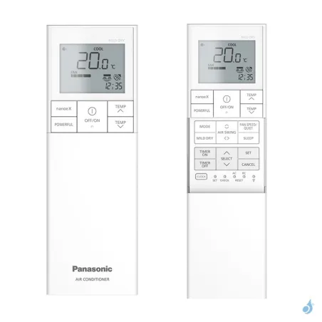 Climatiseur bi split PANASONIC Mural TZ CU-2Z50CBE 5.0kW tailles 16 + 35 WiFi de série CS-MTZ16CKE + CS-TZ35CKEW