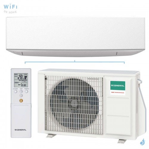Climatiseur mono split GENERAL ASHG14KETF + AOHG14KETA 4.2kW Serie KE Blanc WiFi de série PAC Inverter