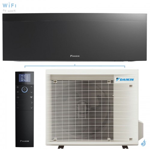 Climatisation mono split DAIKIN Emura 3 Noire 4.2kW FTXJ42AB + RXJ42A FTXJ-AB WiFi Pompe à chaleur Réversible et silencieuse