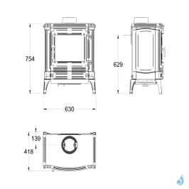 Poêle à bois Nestor Martin S 33 Puissance 5.5kW Catalytic Hybrid Woodbox Sortie Fumée Postérieure ou Supérieure 2