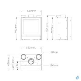 Insert à bois Nestor Martin IQH 33 Puissance 8.4kW Woodbox Sortie Fumée Supérieure 2