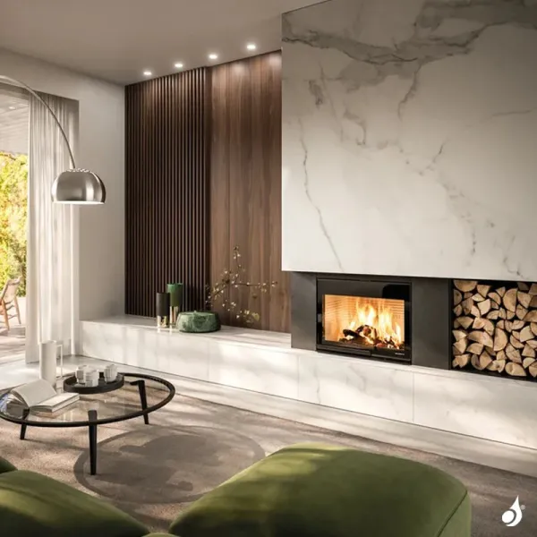 Cheminée à bois Palazzetti Ecomonoblocco WTX 90 Frontale Puissance 19.1kW Classe Énergétique A+