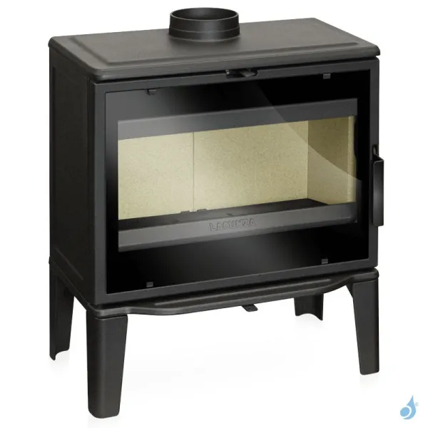 Poêle à bois Lacunza Biarritz Puissance 9kW Structure Fonte Sortie Fumée Supérieure Ø15 cm