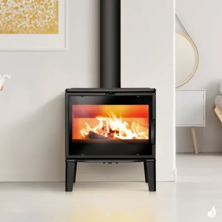 Poêle à bois Lacunza Biarritz Puissance 9kW Structure Fonte Sortie Fumée Supérieure Ø15 cm