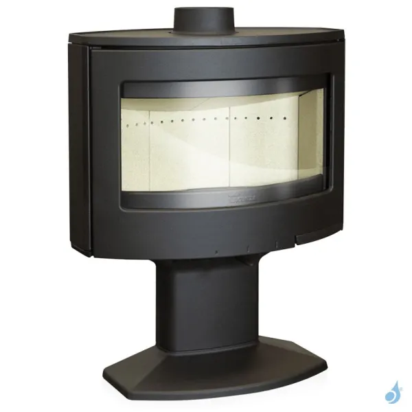 Poêle à bois Lacunza Tarbes Star Puissance 9kW Structure Fonte Sortie Fumée Supérieure Ø15 cm