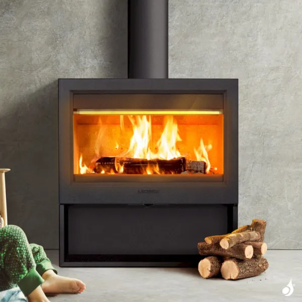 Poêle à bois Lacunza Lugo Puissance 12.0kW Structure Fonte Sortie Fumée Supérieure Ø20 cm