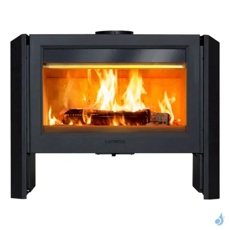 Poêle à bois Lacunza Leon Puissance 12kW Structure Fonte Sortie Fumée Supérieure Ø20 cm