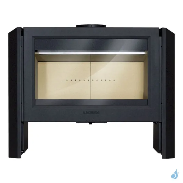 Poêle à bois Lacunza Leon Puissance 12kW Structure Fonte Sortie Fumée Supérieure Ø20 cm