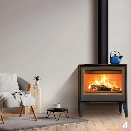 Poêle à bois Lacunza Martina Puissance 7kW Structure Acier Sortie Fumée Supérieure Ø15 cm