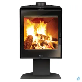 Poêle à bois Lacunza Atlantic 610 R Puissance 10kW Structure Acier Sortie Fumée Supérieure Ø15 cm
