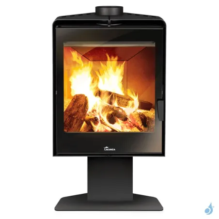 Poêle à bois Lacunza Atlantic 610 R Puissance 10kW Structure Acier Sortie Fumée Supérieure Ø15 cm