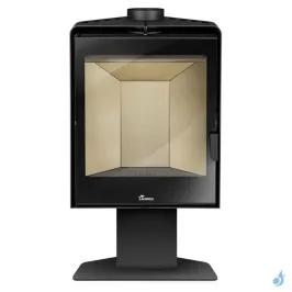 Poêle à bois Lacunza Atlantic 610 R Puissance 10kW Structure Acier Sortie Fumée Supérieure Ø15 cm 2