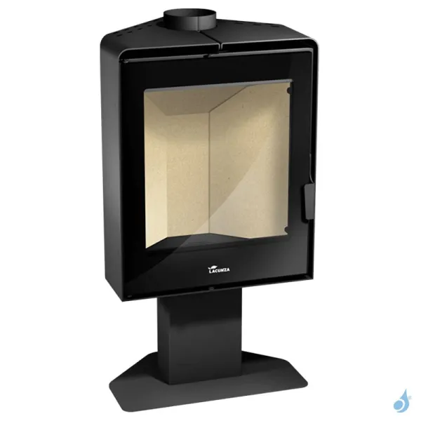 Poêle à bois Lacunza Atlantic 610 R Puissance 10kW Structure Acier Sortie Fumée Supérieure Ø15 cm