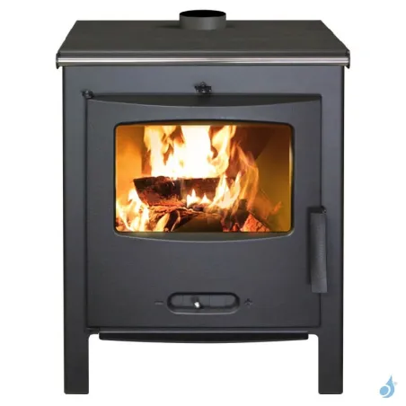 Poêle à bois Lacunza Sagra CP Puissance 9kW Structure Acier Sortie Fumée Supérieure Ø12 cm