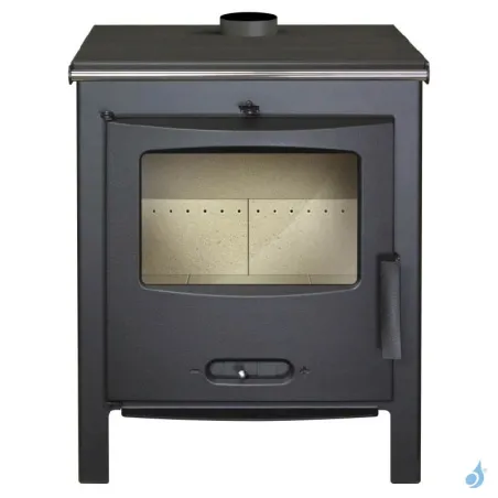 Poêle à bois Lacunza Sagra CP Puissance 9kW Structure Acier Sortie Fumée Supérieure Ø12 cm