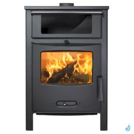 Poêle à bois Lacunza Sagra CH avec four de cuisson Puissance 9kW Structure Acier Sortie Fumée Supérieure Ø12 cm