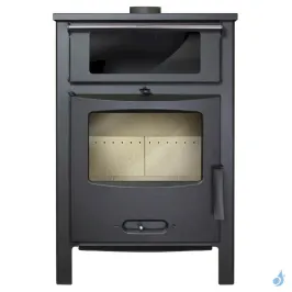 Poêle à bois Lacunza Sagra CH avec four de cuisson Puissance 9kW Structure Acier Sortie Fumée Supérieure Ø12 cm 2