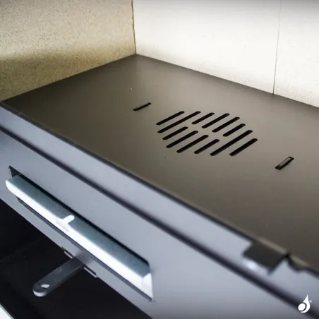 Poêle à bois Lacunza Altea avec four de cuisson Puissance 7kW Structure Acier Sortie Fumée Supérieure Ø15 cm