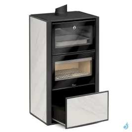 Poêle à bois Lacunza Bergen Puissance 11.5kW Structure Acier Four de cuisson sortie Fumée Supérieure Ø15 cm 2
