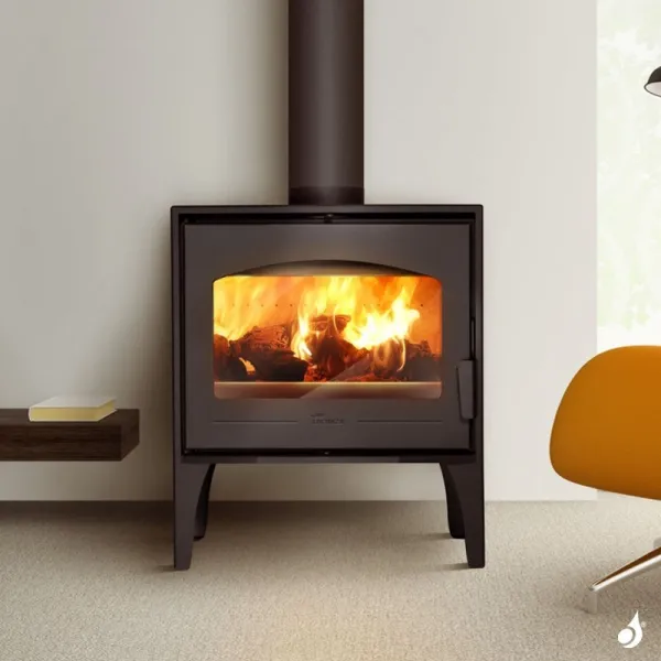 Poêle à bois Lacunza Calpe Star Puissance 7kW Structure Acier Sortie Fumée Supérieure Ø15 cm