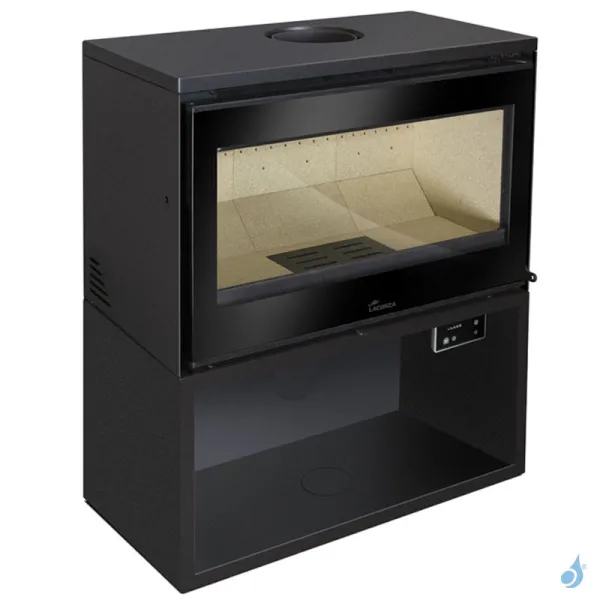 Poêle à bois Lacunza Paris 700 Puissance 8.0kW Structure Acier Sortie Fumée Supérieure Ø15 cm