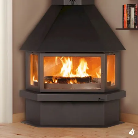 Poêle à bois Lacunza CM 300 R Puissance 11.5kW Structure Acier Sortie Fumée Supérieure Ø20 cm
