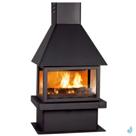 Poêle à bois Lacunza CM 300 Puissance 10.5kW Structure Acier Sortie Fumée Supérieure Ø20 cm
