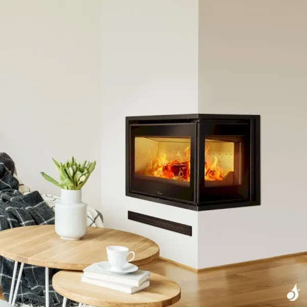 Insert à bois Lacunza Adour 700 CLI/CLD Puissance 9.5kW Structure Acier Sortie Fumée Supérieure Ø15 cm