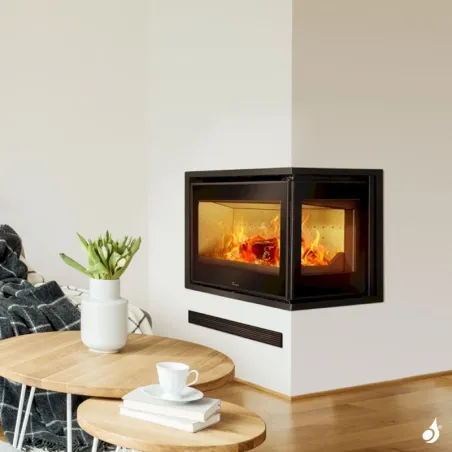 Insert à bois Lacunza Adour 700 CLI/CLD Puissance 9.5kW Structure Acier Sortie Fumée Supérieure Ø15 cm