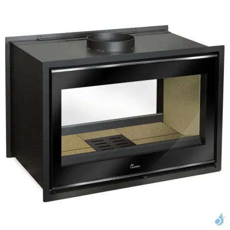 Insert à bois Lacunza Nickel 800 Puissance 15.0kW Double Face Structure Acier Sortie Fumée Supérieure Ø20 cm